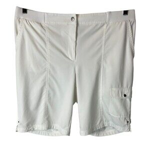 Zenergy by Chico's Neema Bermuda Cargo Shorts  Size XL (3)  White Stretch